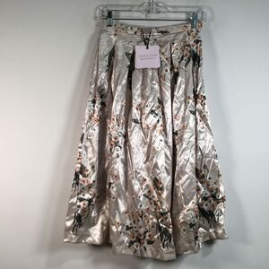 Women's Anthropologie Della Bee Garden Floral Skirt, Size XS P - Champagne Pink